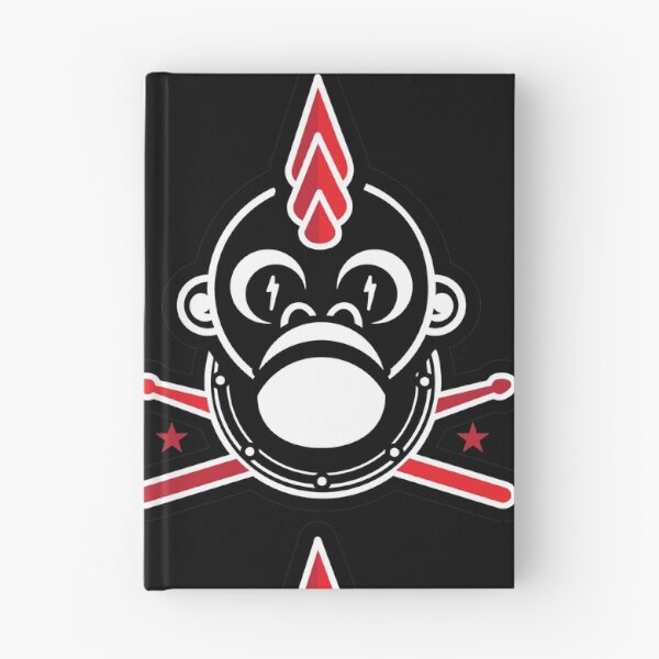 Item preview, Punk Monkey with Spike Mohawk Drumsticks Stars Lightning Bolt Eyes designed and sold by J Teachey.