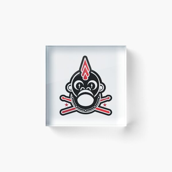 Item preview, Punk Monkey with Spike Mohawk Drumsticks Stars Lightning Bolt Eyes designed and sold by J Teachey.