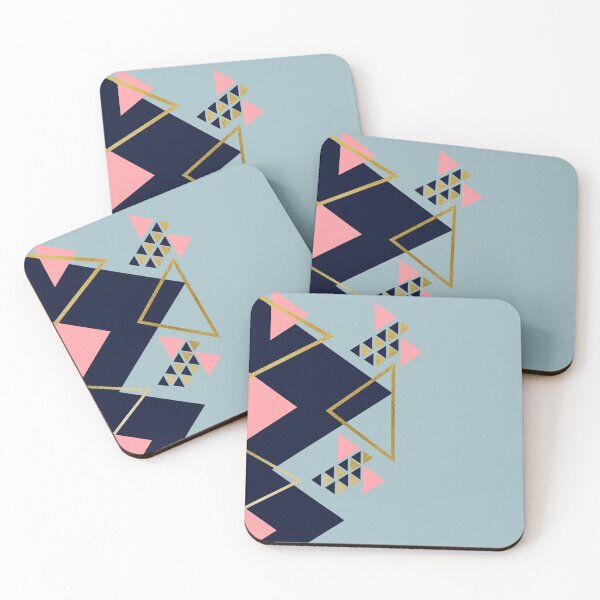 Item preview, Modern Geometric Art Print - Navy, Pink, and Gold Abstract Design designed and sold by Mrsmauve.