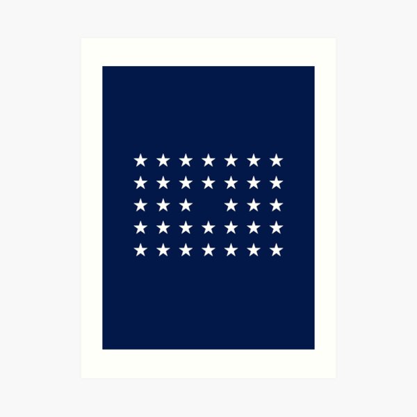 34-Star American Flag, Kansas, Evry Heart Beats True Art Print