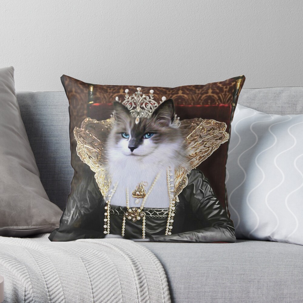 Cat Portrait - Skyler Throw Pillow