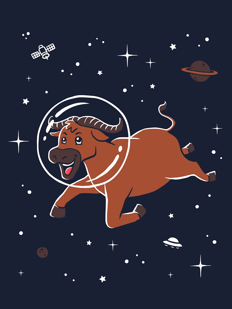 Buffalo In Space T-Shirt - Cute Cartoon Water Buffalo Buffalo In Space T-Shirt - Cute Cartoon Water Buffalo