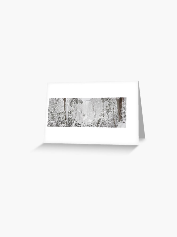 Thumbnail 1 of 2, Greeting Card, Snowy Trees, Alpine National Park, Victoria, Australia designed and sold by Michael Boniwell.