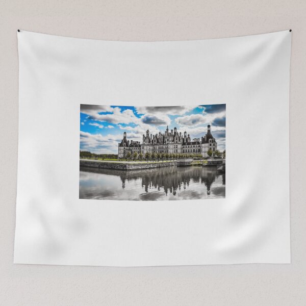 Item preview, French Chateau Castle with moat black and white with RGB Included  designed and sold by GogoMojito.