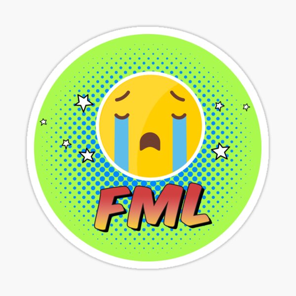 FML Emoji From Avatars Vs Autocorrect Funny Humorous Gag Viral Video Merch Tee Shirt Mug Sticker