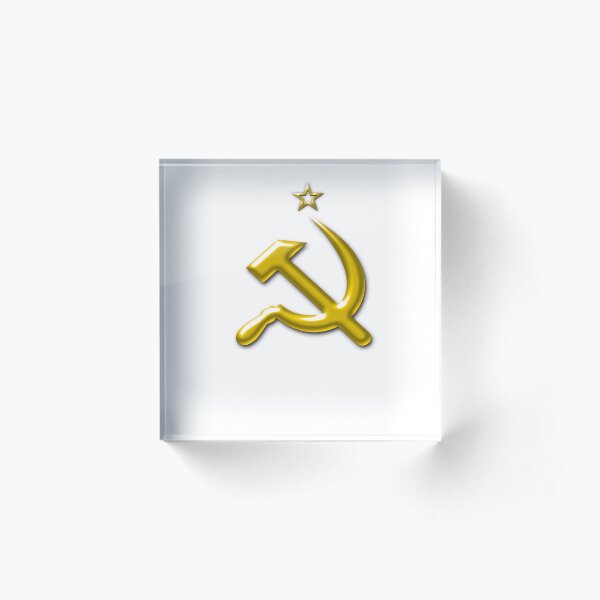 Soviet Union Sickle and Star Acrylic Block