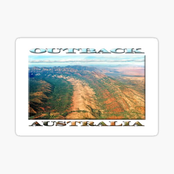 Outback Mountains (poster on white) Sticker