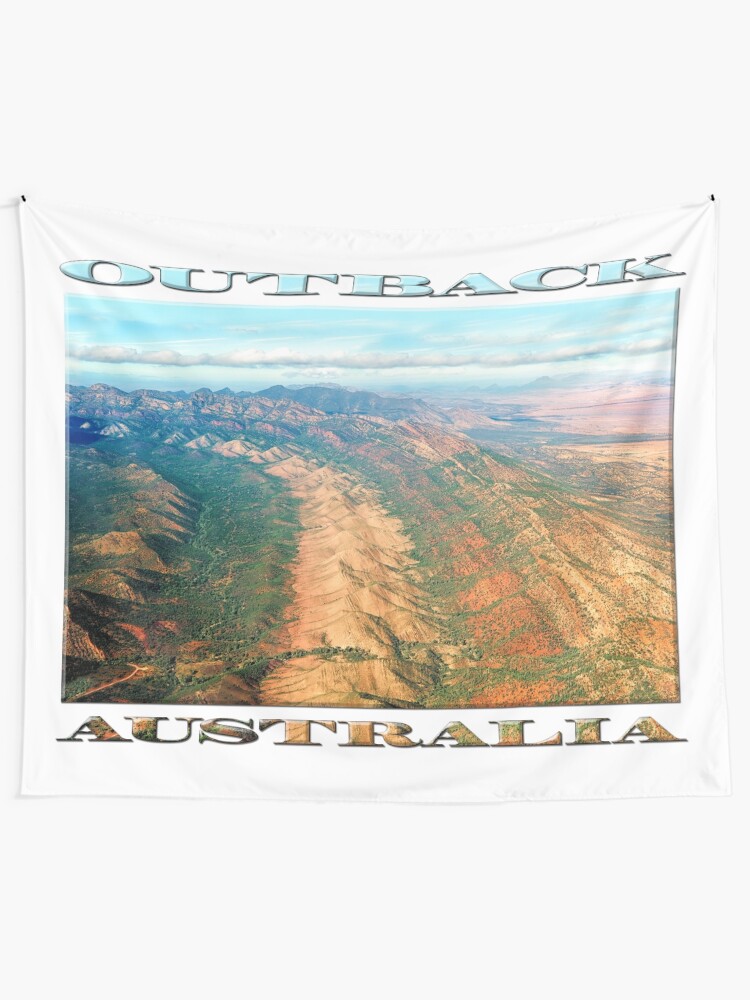 Alternate view of Outback Mountains (poster on white) Tapestry