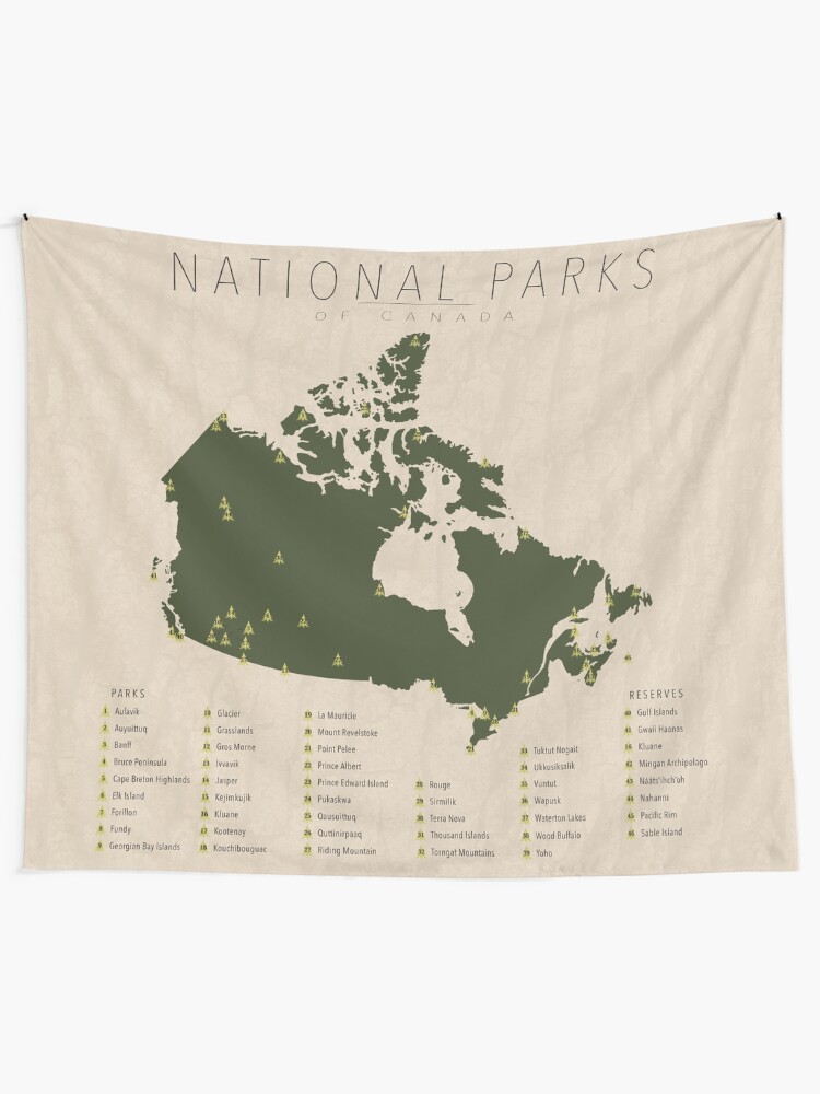 "National Parks of Canada" Tapestry by FinlayMcNevin Redbubble
