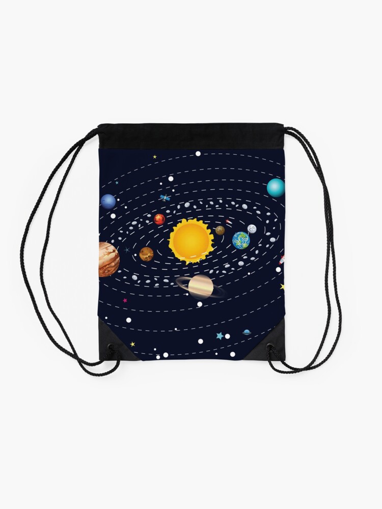 Alternate view of Planets of Solar System Drawstring Bag