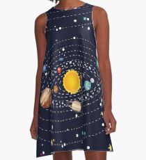 Planets of Solar System A-Line Dress