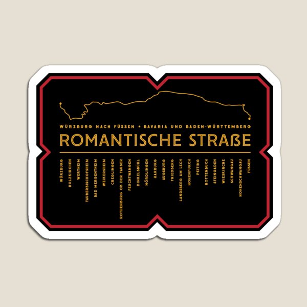 Aperçu de l'œuvre Autocollant + T-shirt Route Romantique Allemagne 01 créée et vendue par ROADTROOPER.