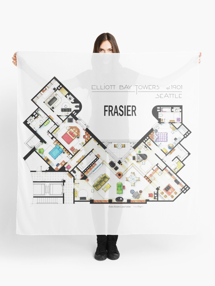 Frasier Apartment Floorplan Scarf By Nikneuk Redbubble