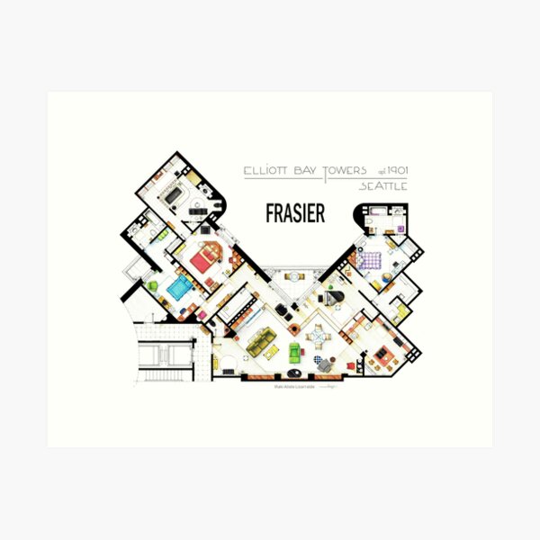 Item preview, Frasier Apartment Floorplan designed and sold by TV Floorplans & More.
