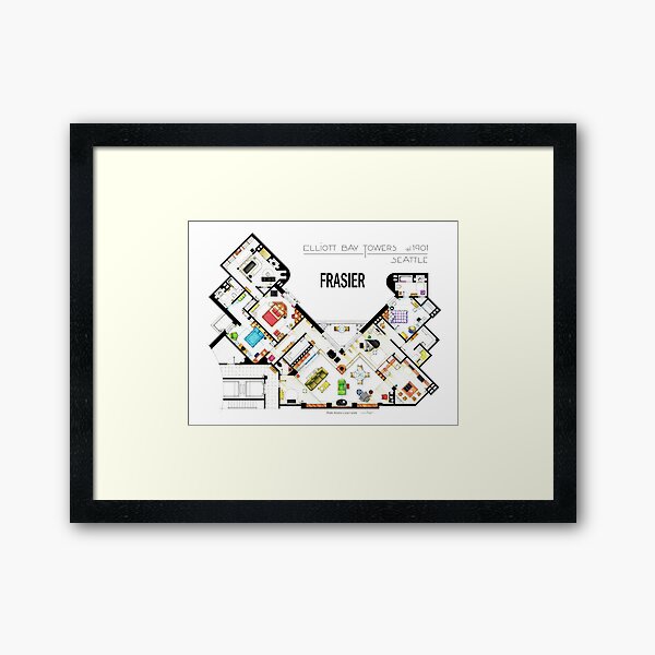 Frasier Apartment Floorplan Framed Art Print