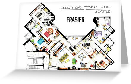 Frasier Apartment Floorplan Postcard By Nikneuk Redbubble