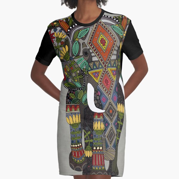 floral elephant stone Graphic T-Shirt Dress