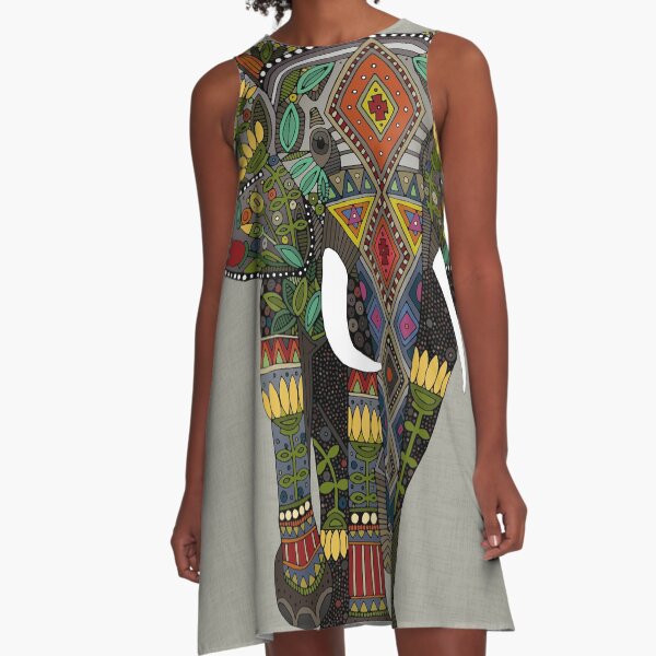 floral elephant stone A-Line Dress