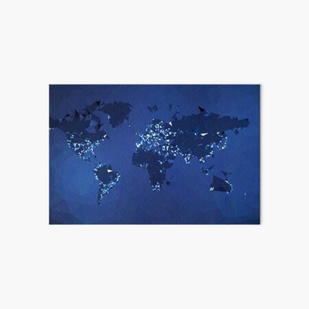 The World (Simplified, Night) Art Board Print