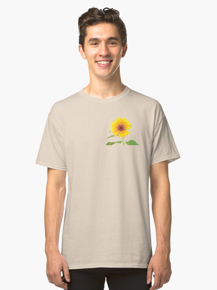 Alternate view of Sunflower in Watercolor Classic T-Shirt
