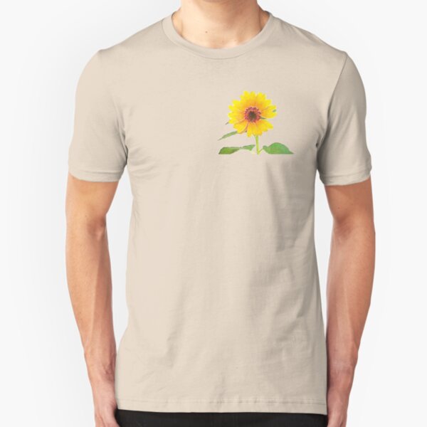 Sunflower in Watercolor Slim Fit T-Shirt