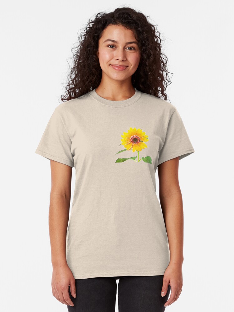 Alternate view of Sunflower in Watercolor Classic T-Shirt