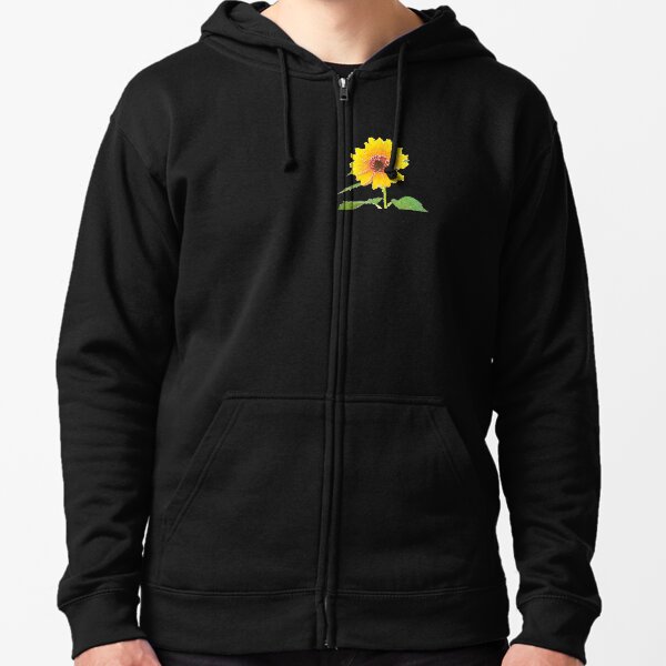 Sunflower in Watercolor Zipped Hoodie