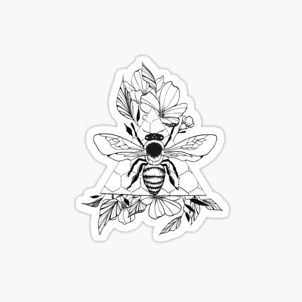 Set of Vector Stylized Bees. Collection of Logos with a Honey Bee. Black  and White Icons with Insects. Tattoo. Stock Vector - Illustration of icon,  design: 127588738