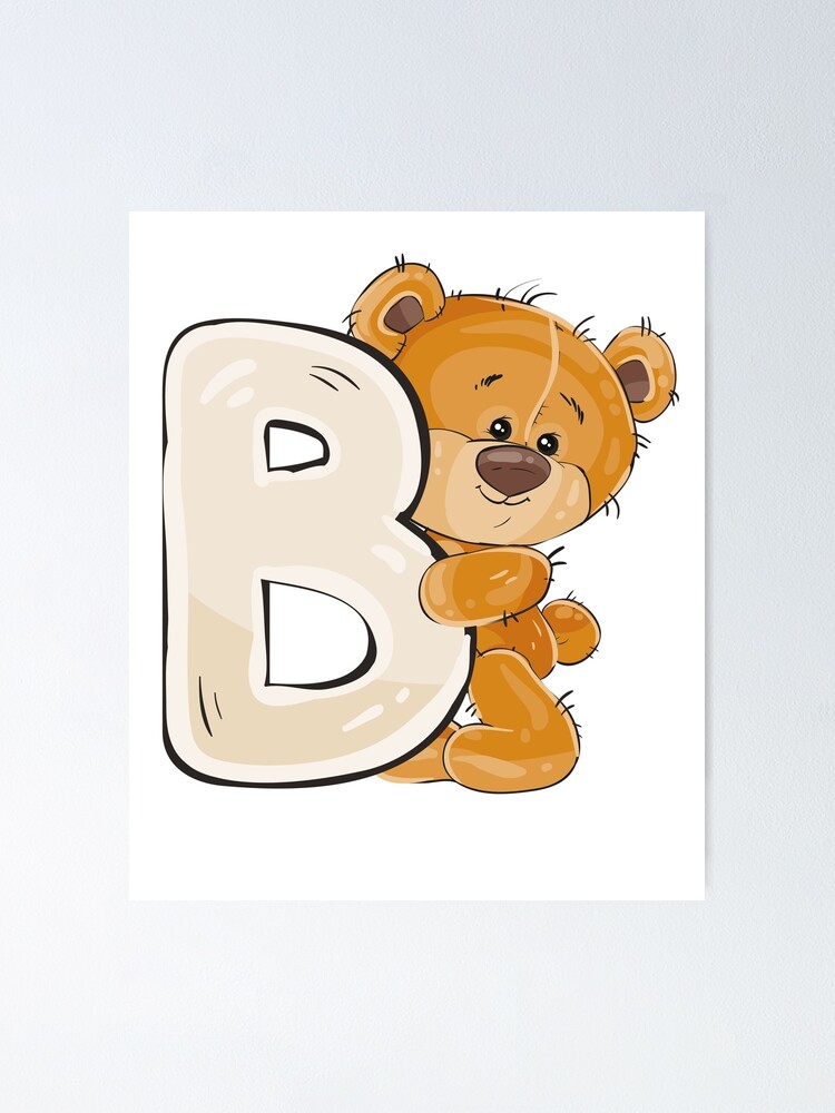 "Buchstabe B Monogramm Niedlicher Bär" Poster Von Peter2art | Redbubble