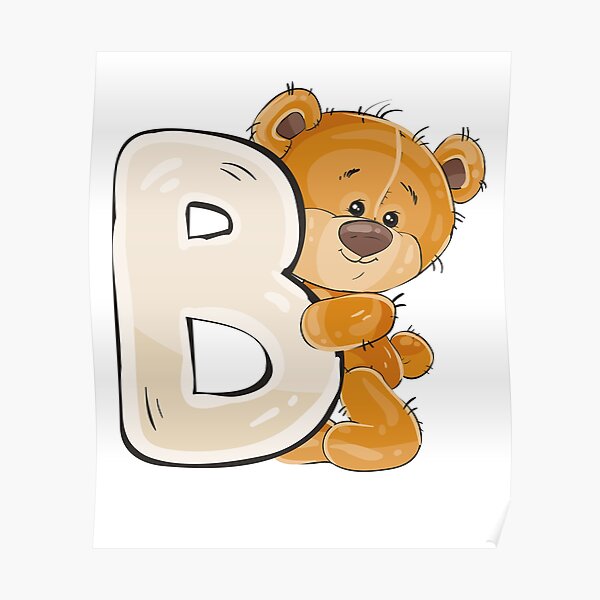 "Buchstabe B Monogramm Niedlicher Bär" Poster Von Peter2art | Redbubble