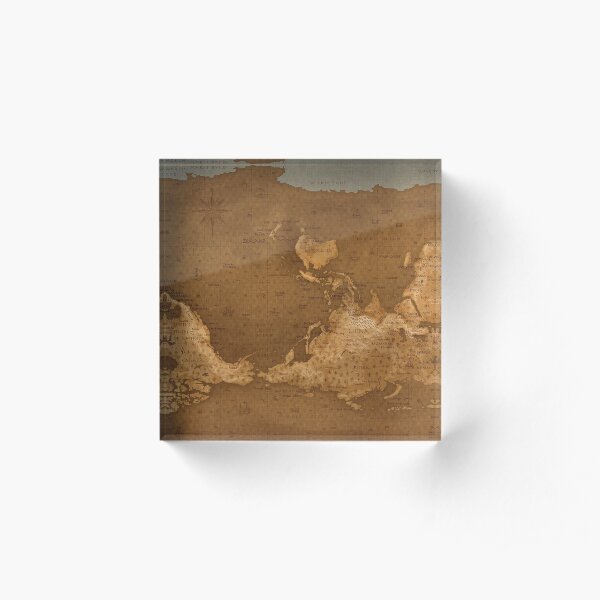 World Map - Upside Down Acrylic Block