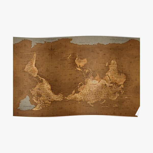World Map - Upside Down Poster