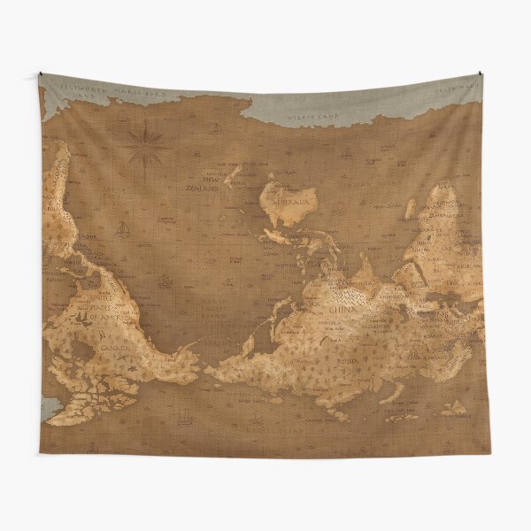 World Map - Upside Down Tapestry