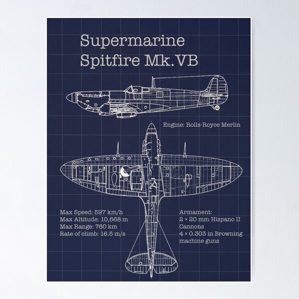 Item preview, Supermarine Spitfire Blueprint designed and sold by The War Effort.