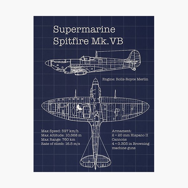 Item preview, Supermarine Spitfire Blueprint designed and sold by The War Effort.