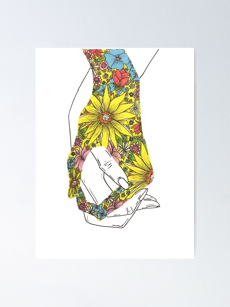 Download Holding Floral Hands Poster By Bunchofroses Redbubble