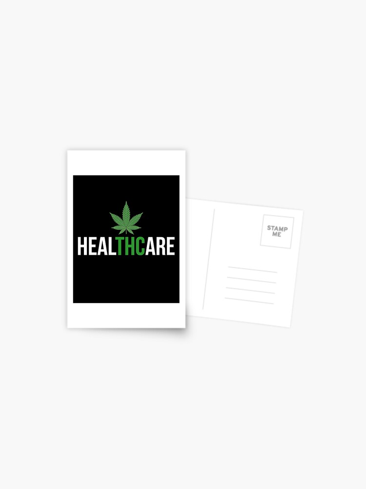 Thc Healthcare Cannabis Ganja Cure Herb Postcard By Madsjakobsen