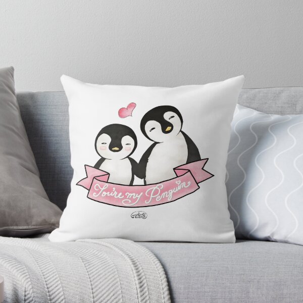 You are my Penguin - When Penguins are in Love Throw Pillow