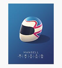 F1 Helmet - Nigel Mansell (Blue) Photographic Print