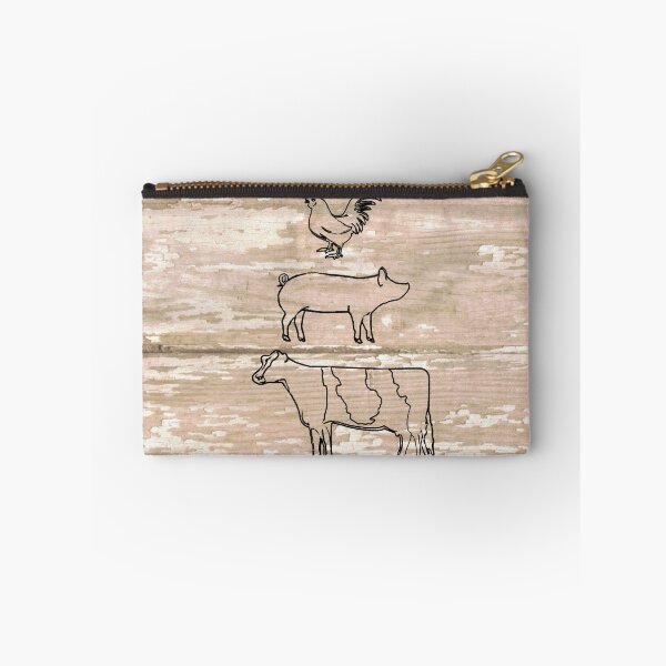 Item preview, Farm Animals on White Chipped Barnwood Chicken Pig Cow Farmhouse Style Design designed and sold by cabindog.