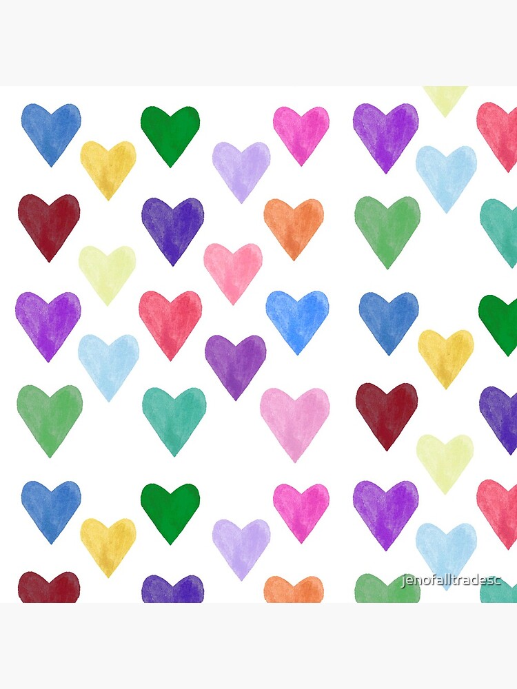 Watercolor Hearts Pattern by jenofalltradesc