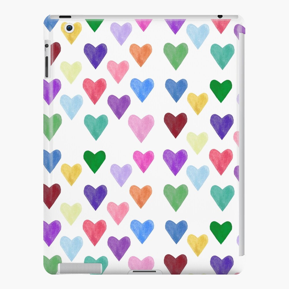 Watercolor Hearts Pattern iPad Case & Skin