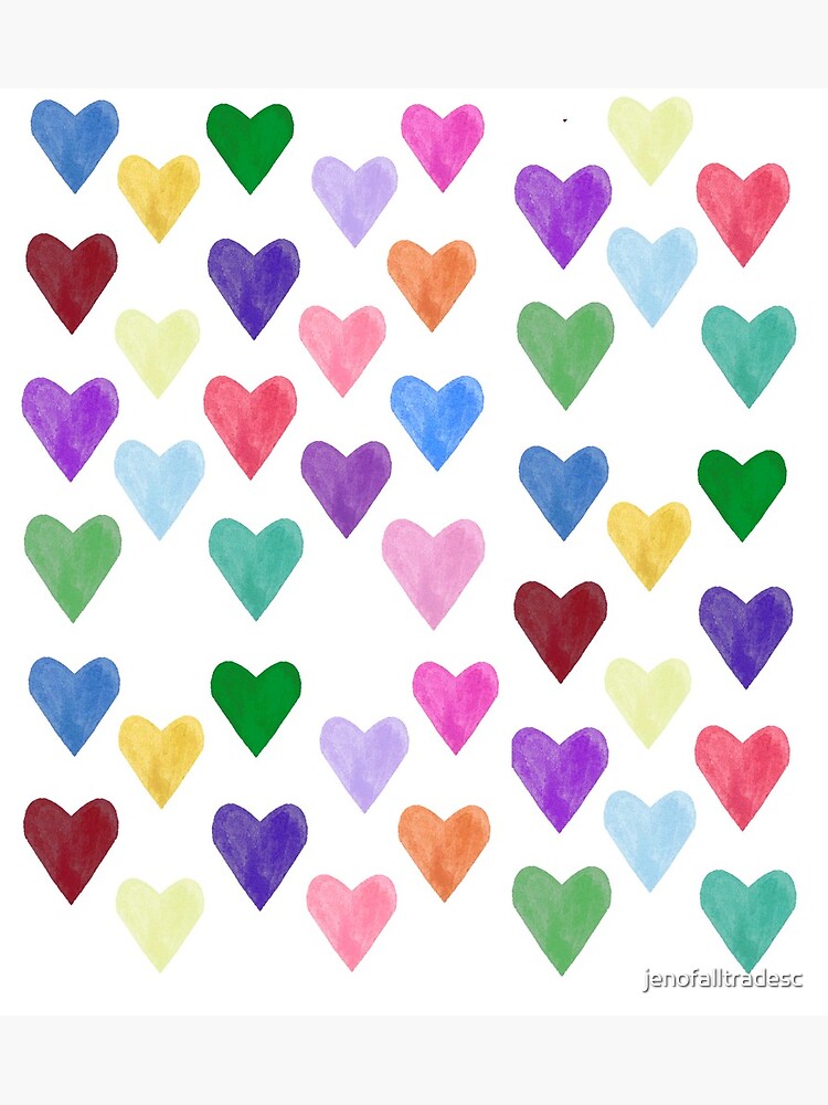 Watercolor Hearts Pattern by jenofalltradesc