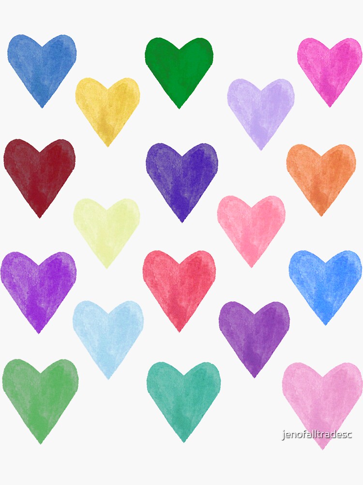 Watercolor Hearts Pattern by jenofalltradesc