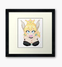 Bowsette Bust Pixel Art Framed Print
