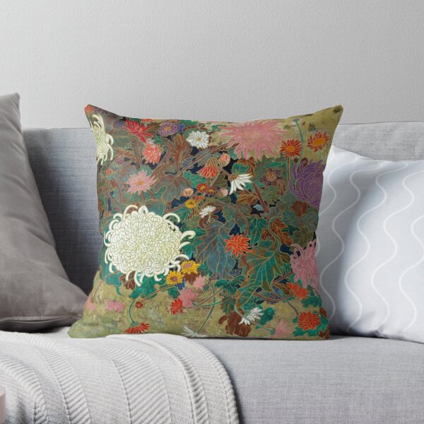 flower【Japanese painting】  Throw Pillow