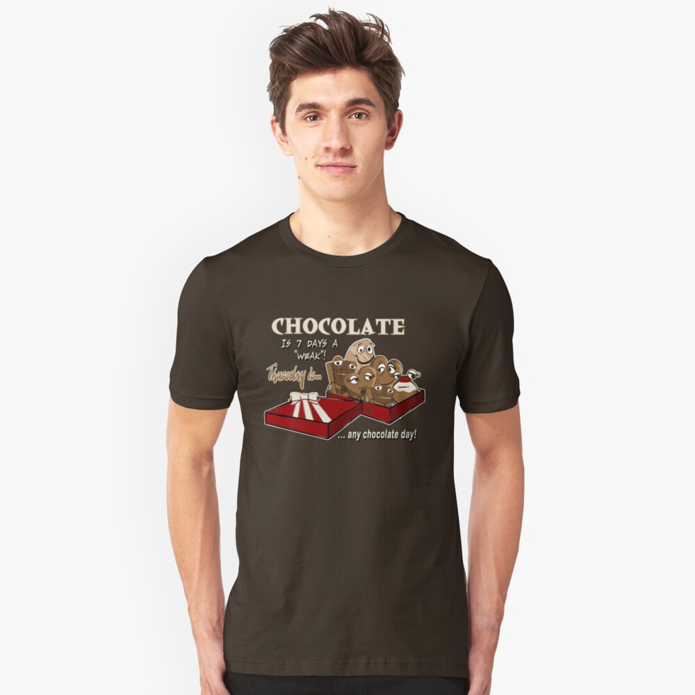 Chocolate - Thursday is any chocolate day Slim Fit T-Shirt