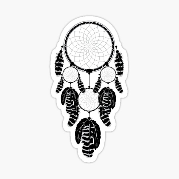 Dream Catcher Silhouette Sticker By AnnArtshock Redbubble   St,small,507x507 Pad,600x600,f8f8f8 