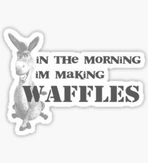 in the morning, donkey is making waffles Sticker