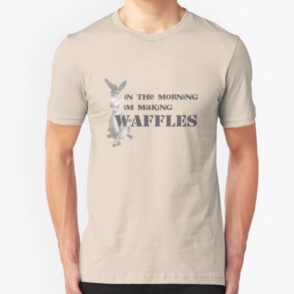 in the morning, donkey is making waffles Slim Fit T-Shirt